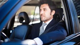 Image of a professional driver operating a car