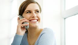 Woman speaking on a mobile phone